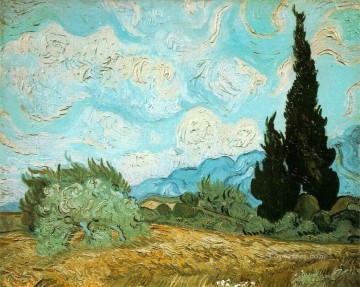 Campo de trigo con cipreses Vincent van Gogh Pinturas al óleo
